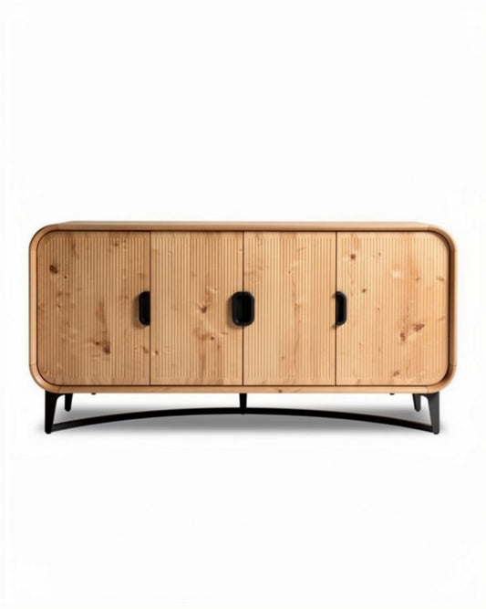 Houten dressoir met metalen poten 50 x 30 x 40cm voor opslag en presentatie