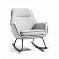 Schommeltstoel van stof in grijs met metalen onderstel 80 x 70 x 90cm