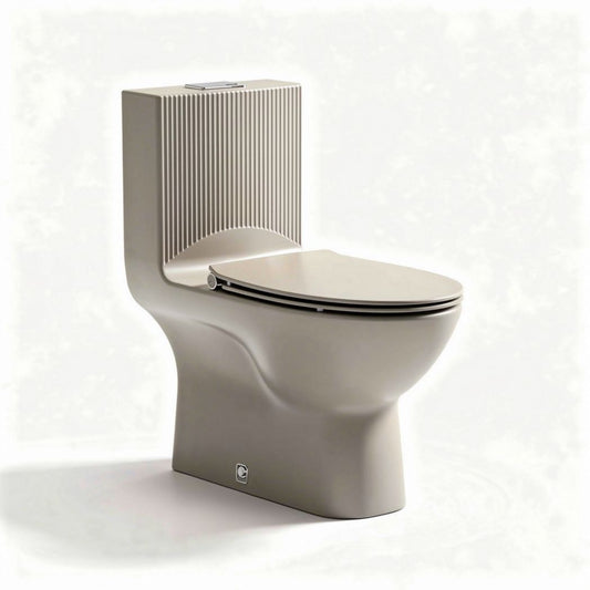 Hangtoilet met geïntegreerde achterwand in lichtgrijs 70 x 38 x 80cm