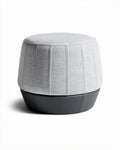 Huisaccessoire stoffen poef met kunststof basis in grijs 40 x 40 x 35cm