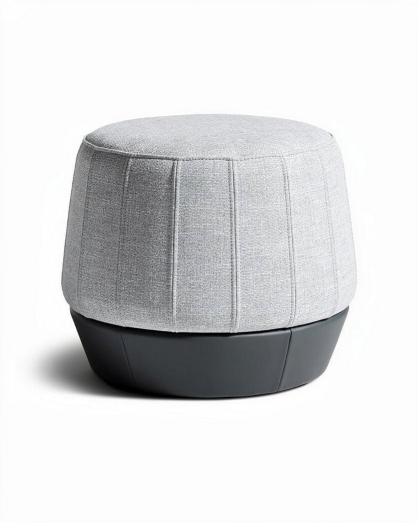 Huisaccessoire stoffen poef met kunststof basis in grijs 40 x 40 x 35cm