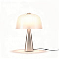 Tafellamp met witte lampenkap van kunststof en metalen voet 15 x 15 x 30cm