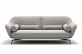 Gecapitonneerd grijs bankstel van stof met kussens 200 x 90 x 85cm